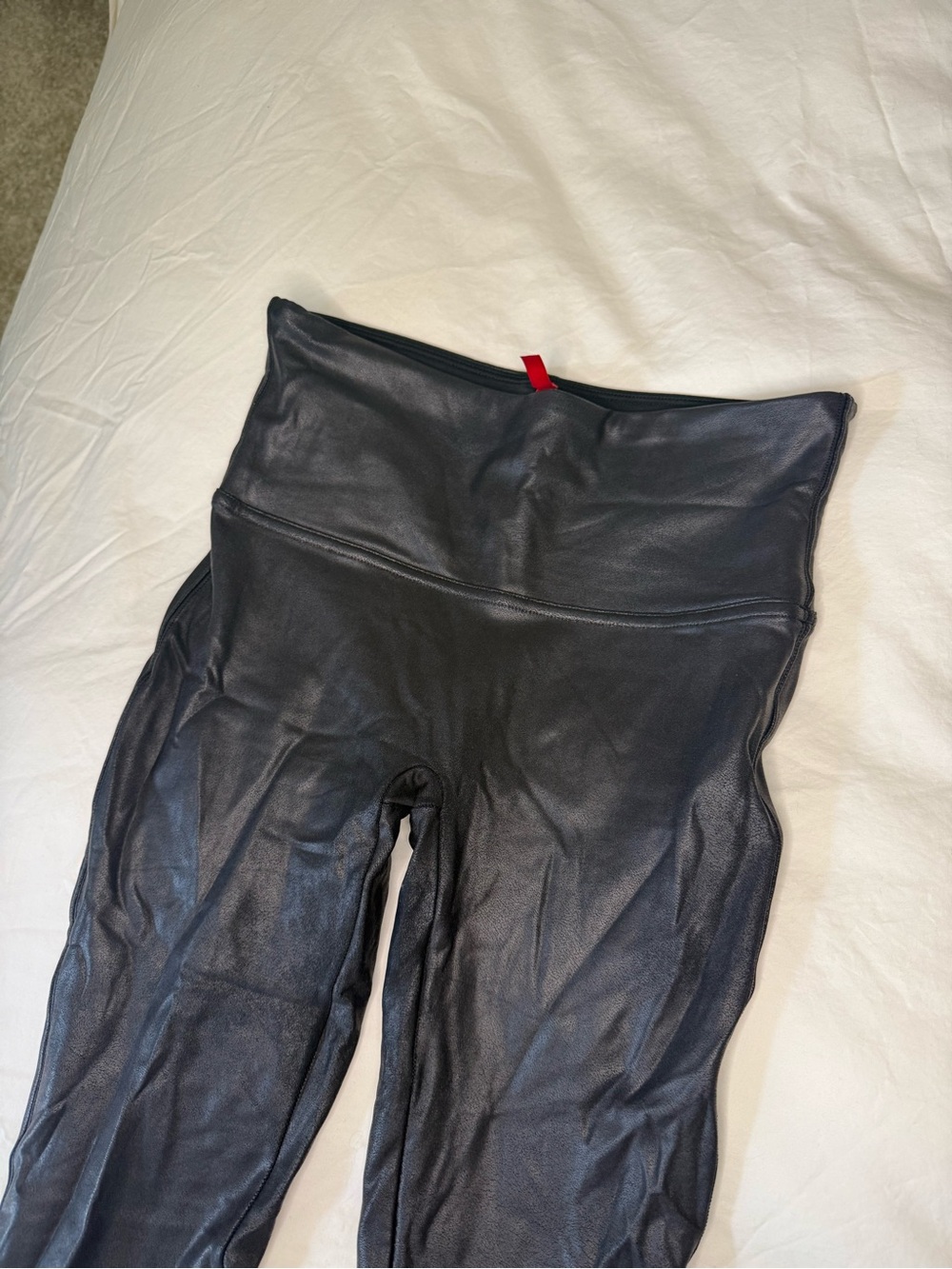 High SPANX Black Faux Leather High Rise Leggings Size M